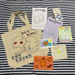 FLASH SALE 🎰💀 Buy Now Cry Later Tote Bag Zine Pack